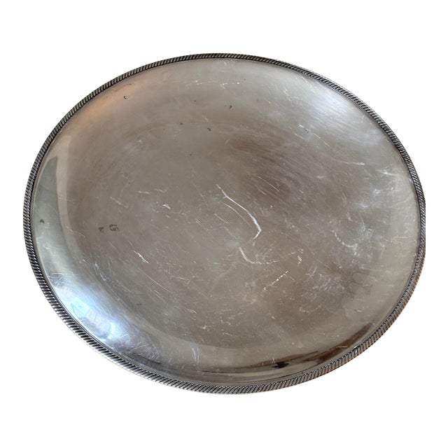 Vintage Castleton Large Platter Silver Plated 17 Inch Round Centerpiece For Sale