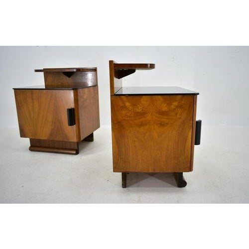 Bedside Tables attributed to Jindřich Halabala, Czechoslovakia, 1940s, Set of 2 For Sale - Image 15 of 18