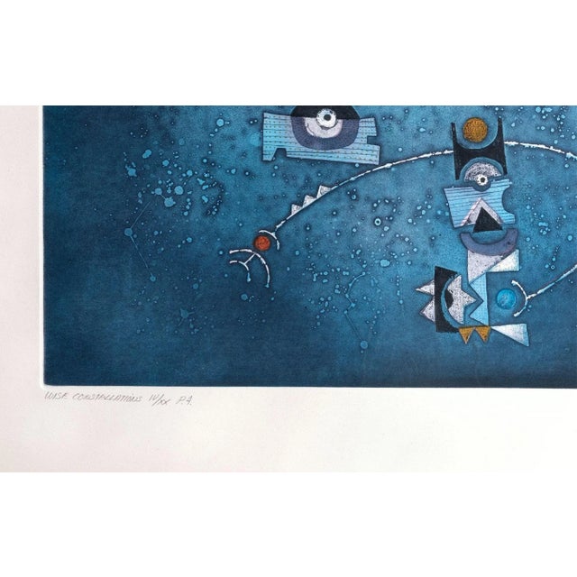 Lithography "Wise Constellations" by Diana Hansen, 1978. Artist proof edition numbered IV/XX, signed in pencil by the...