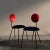 Copy of chairs with black painted frame velvet seat (washable Water Reppellet) Night blue and red backrest It is a chair...