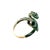 Metal Vintage 14k Yellow Gold Green & Black Enamel Snake Ring, Size 9.25 For Sale - Image 7 of 11