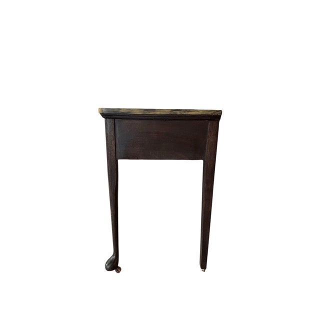 Vintage Distressed Writing Table With Single Drawer & Ceramic Knobs For Sale - Image 9 of 11