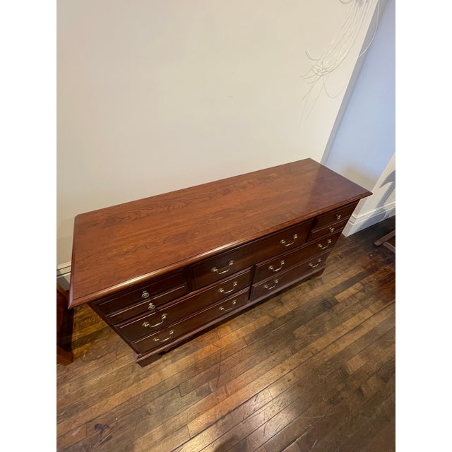 1990s 1990s Pennsylvania House Chippendale Cherry Dresser With Mirror For Sale - Image 5 of 15