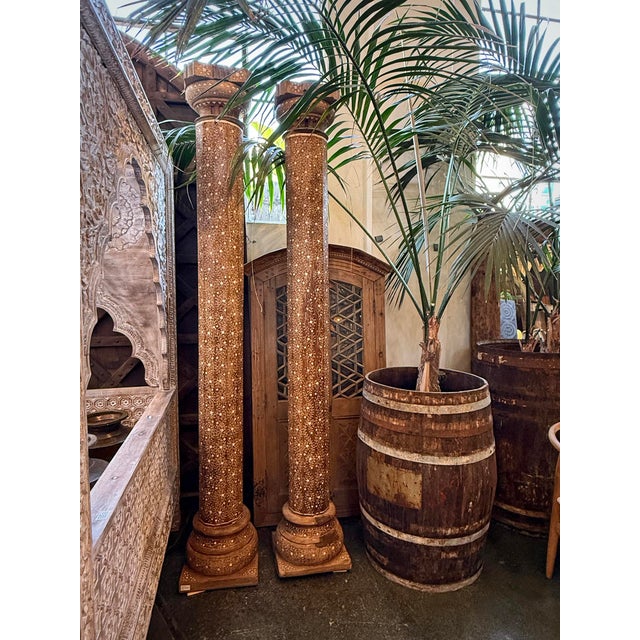 Pair of Antique Inlay Columns For Sale - Image 10 of 10