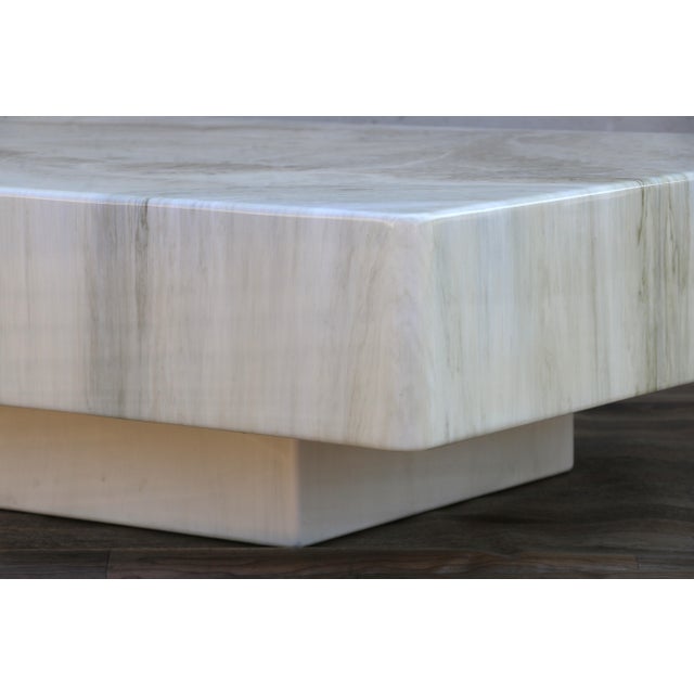 Vintage 1970s Italian Faux Marble Coffee Table | Willy Rizzo Mid-Century Modern For Sale - Image 10 of 18