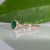 Zambian Emerald Ring With Earth-Mined Diamond Accents in Solid 14k Gold, 6mm, Size 6.75 For Sale In Columbus - Image 6 of 9