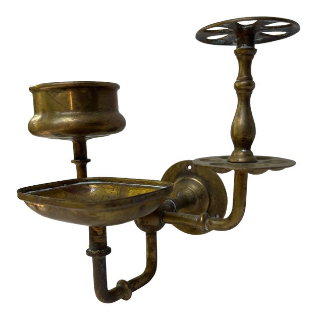 Antique Brass Wall Mounted Bathroom Soap Holder For Sale