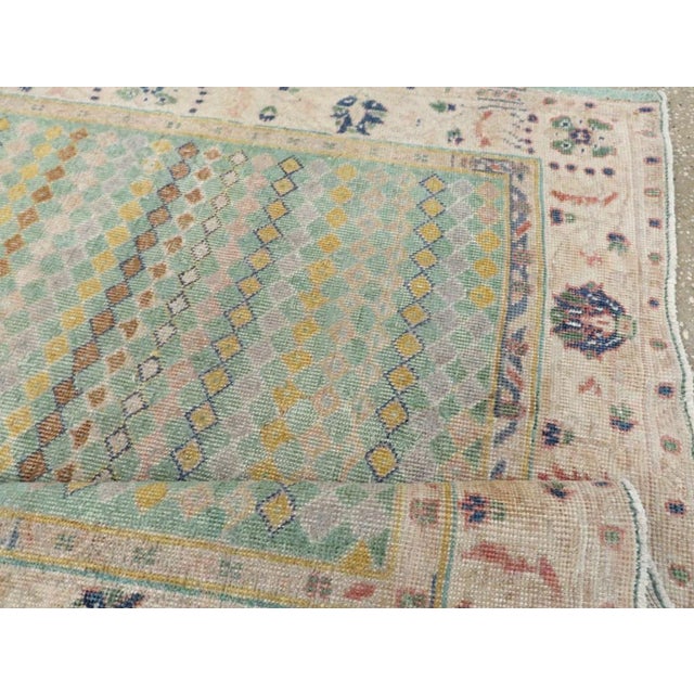 Mid Century Green Turkish Deo Gallery Rug - 4'7" x 11'7" For Sale In New York - Image 6 of 7