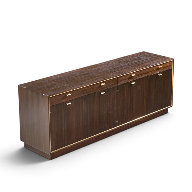Harvey Probber Mid Century Mahogany and Brass Credenza For Sale - Image 10 of 11