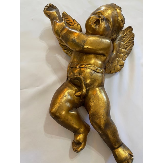 Gold Early 19th Century Pair of Angel’s Ceramic For Sale - Image 8 of 9