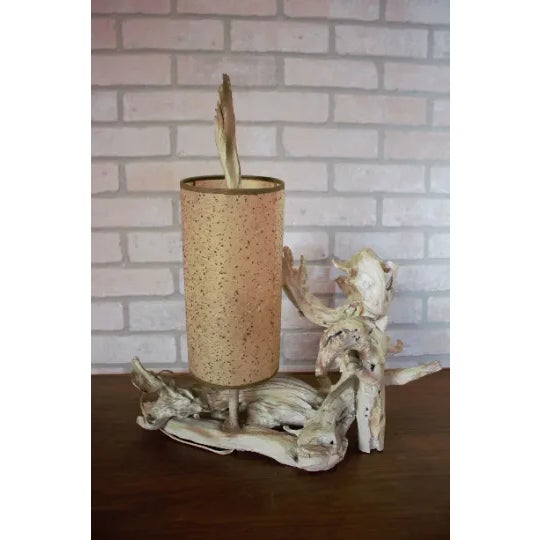 Mid 20th Century Mid Century Modern Driftwood Table Lamp With Shade - Set of 2 For Sale - Image 5 of 11
