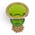Late 20th Century Lime Green Art Glass Vase With Gilded Floral Pedestal, Neoclassical Revival For Sale - Image 5 of 8