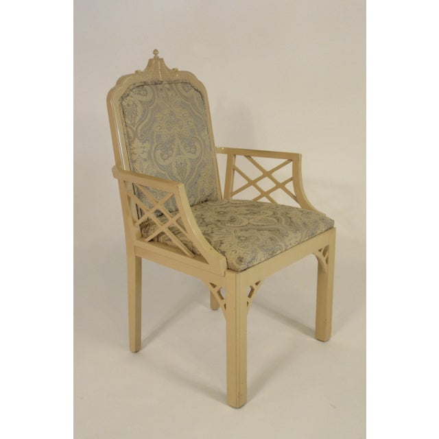 1970s Wood Pagoda Armchairs - A Pair For Sale - Image 10 of 13