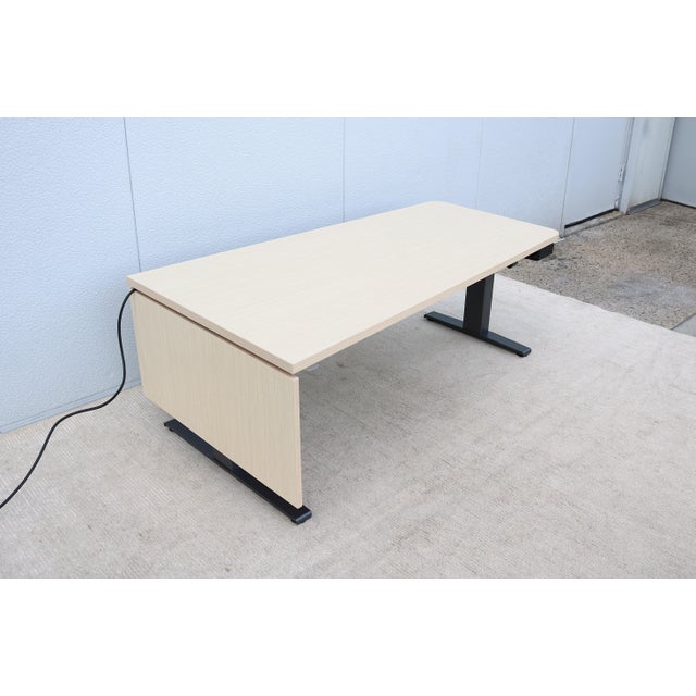 Beige Herman Miller Motia Sit-To-Stand Electric Height Adjustable Rectangle Table Desk For Sale - Image 8 of 12