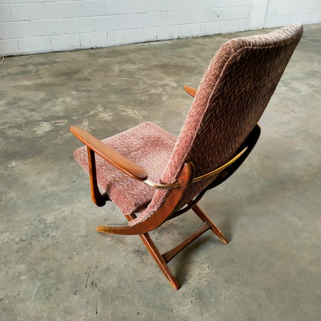 1970s Vintage German Armchair in Steel and Upholstery, 1950s For Sale - Image 5 of 7