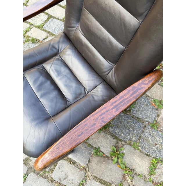 Dyrlund Armchair in Dark Brown Real Leather from Dyrlund For Sale - Image 4 of 11