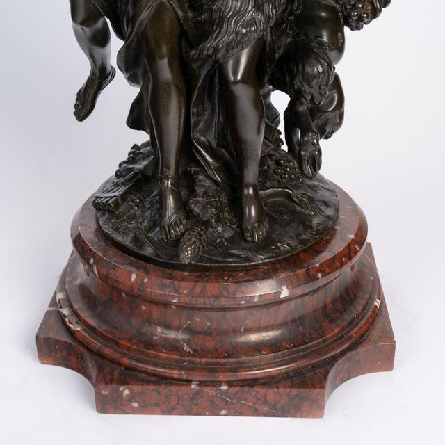 Large Napoleon III Bronze Sculpture with Marble Base from Clodion For Sale - Image 9 of 12