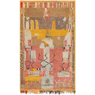 Doris Leslie Blau Vintage Moroccan Rug – Multi-Color Abstract Design For Sale