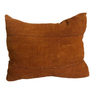 Vintage African Bogolan Custom Made Brown Mud Cloth Pillow For Sale