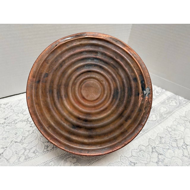 Wood Vintage Large Rustic French Copper Tea Kettle Decor Accent Vessel For Sale - Image 7 of 10