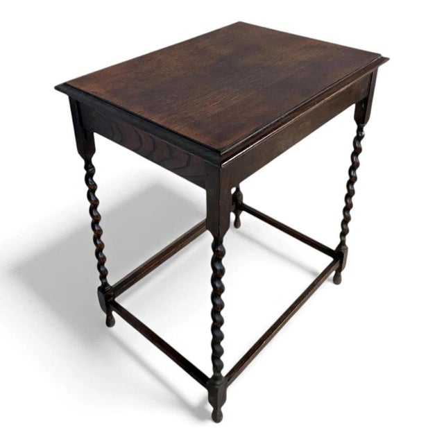 Barley Twist Side Table in Oak For Sale - Image 9 of 9