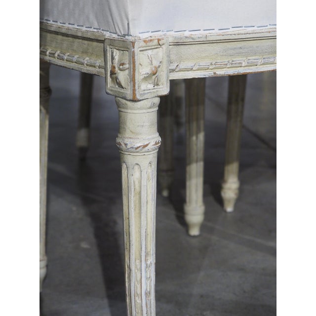 Early 20th Century Set of 6 Painted and Caned French Louis XVI Style Dining Chairs, Early 1900s For Sale - Image 5 of 18