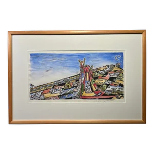 2004 Original Jewish Theme Signed Watercolor Painting