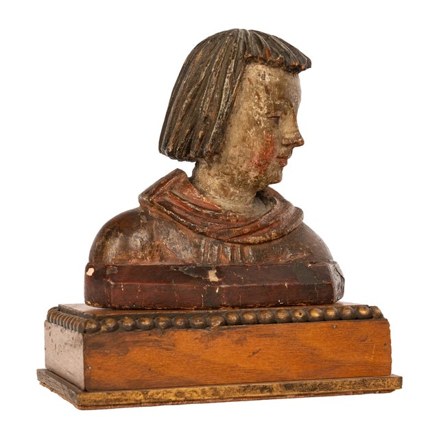 Wood Antique 16thC Catholic German Renaissance Carved Bust Stephan Rottaler Landshut 1500 For Sale - Image 7 of 18