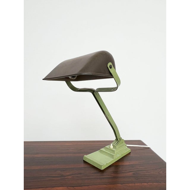 Pale Green and Bakelite Articulated Desk Lamp from Erpe, Belgium, 1930s-1940s For Sale - Image 12 of 12
