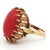 Metal 1950s 18k Yellow Gold Coral Ring, Size 6.5 For Sale - Image 7 of 11