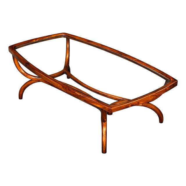 Sculptural Coffee Table in Brazilian Caviúna Wood by Giuseppe Scapinelli, Brazil, 1950s For Sale
