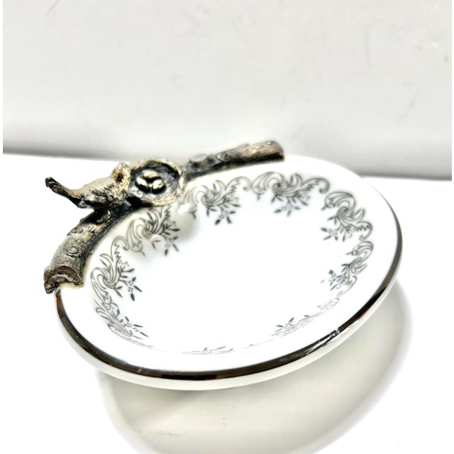 Hollywood Regency Vintage Bird Nest Soap Dish – Silver Gilt Vanity Tray – Jewelry Dish Ring Holder For Sale - Image 3 of 10