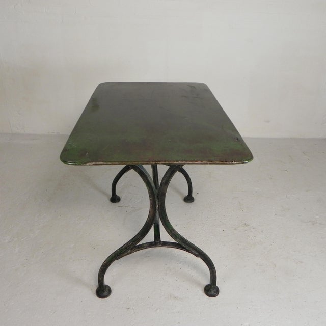 Steel Garden Bistro Table with Curved T-Profiles, 1950s For Sale - Image 9 of 18