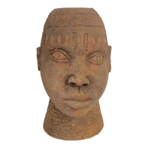 Vintage Rare Large Ife Clay / Terracotta Head of Oni Yoruba Nigeria African 17.5" H