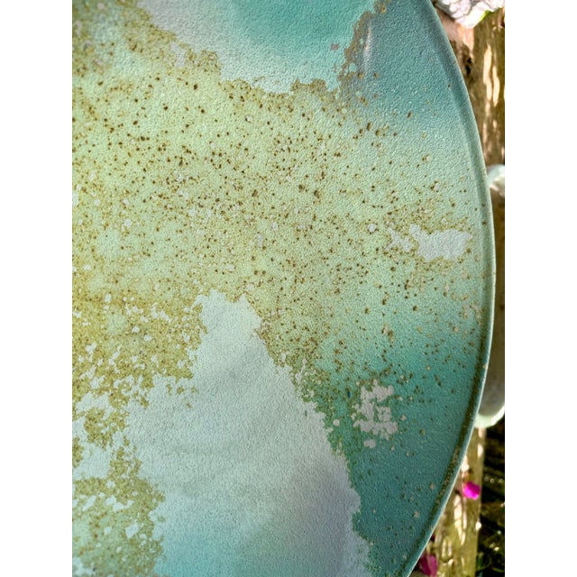 Ceramic Vintage Tony Evans Huge Abstract Modernist Raku Ceramic Studio Art Pottery Decorative Platter 19" For Sale - Image 7 of 12