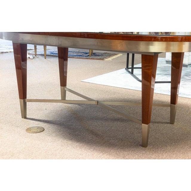 Vintage Greg Sheres Italian Mahogany Verite Collection Dining Table With Leaves For Sale In Detroit - Image 6 of 8