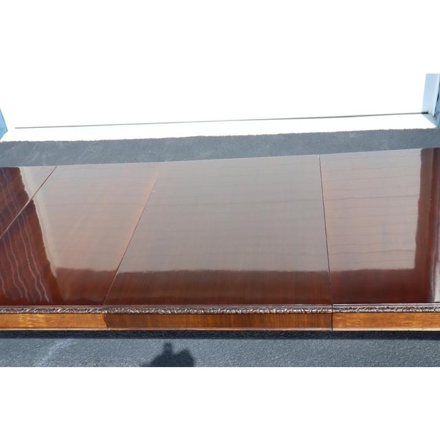 Brown Adams Style Carved Mahogany Dining Table With Three Leaves For Sale - Image 8 of 12