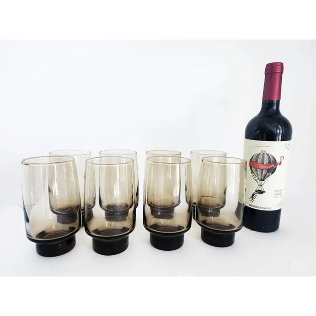 Glass 1970s Libbey Glass Tawny Accent Highball Tumblers, Set of 8 For Sale - Image 7 of 10