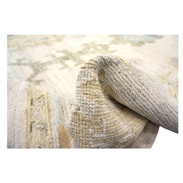 21st Century Turkish Oushak 10x13 Ivory, Blue, & Yellow Handmade Area Rug #1144073 For Sale - Image 11 of 11