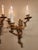 Rococo Antique Art Nouveau Pair Heavy Cast Gilt Brass 3 Light Wall Sconces With Aged Patina For Sale - Image 3 of 16