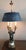 Antique solid brass, bronze, and marble figural French Bouilotte lamp. Very heavy. Late 19th Century. Shade has some heavy...