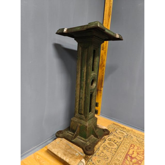 Industrial Large Cast Iron Pedestal with Cast Iron Machine Leg, 1890s, Set of 2 For Sale - Image 3 of 18