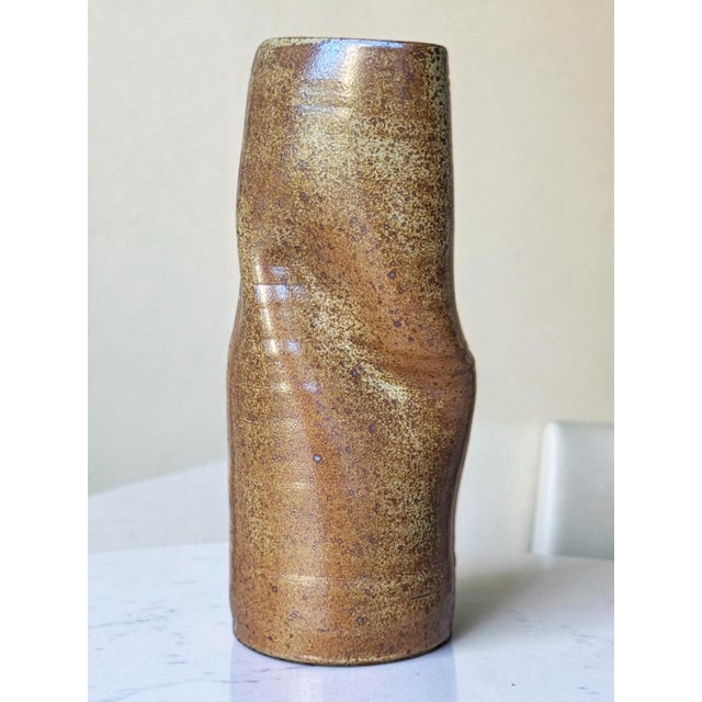 Vintage Stoneware Roller Vase, 1980s For Sale - Image 4 of 9