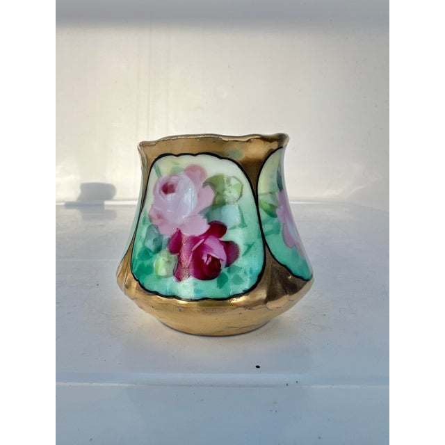 1920s 1920 Porcelain Gold Floral Match Holder For Sale - Image 5 of 10