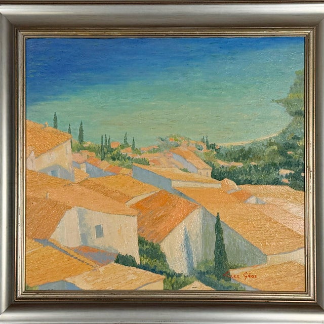 Contemporary Luce Geas, Mediterranean View, 2000s, Oil Painting on Canvas For Sale - Image 3 of 6