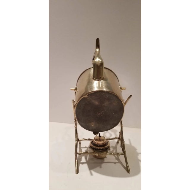Victorian Antique 1890 Victorian Brass & Copper Spirit Kettle For Sale - Image 3 of 12
