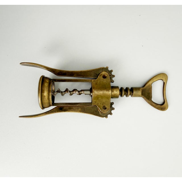 Rustic European Italian Brass Corkscrew, Unlacquered For Sale - Image 3 of 7