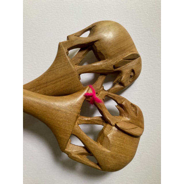 Vintage Set of 2 HandCarved Wooden Elephant Salad Servers Chairish