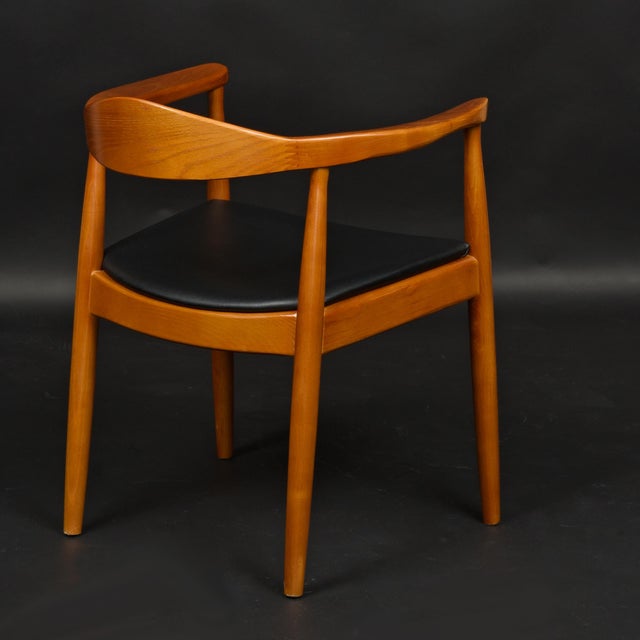 Mid-Century Modern Oak Round Chair in the Style of Hans Wegner For Sale - Image 10 of 12