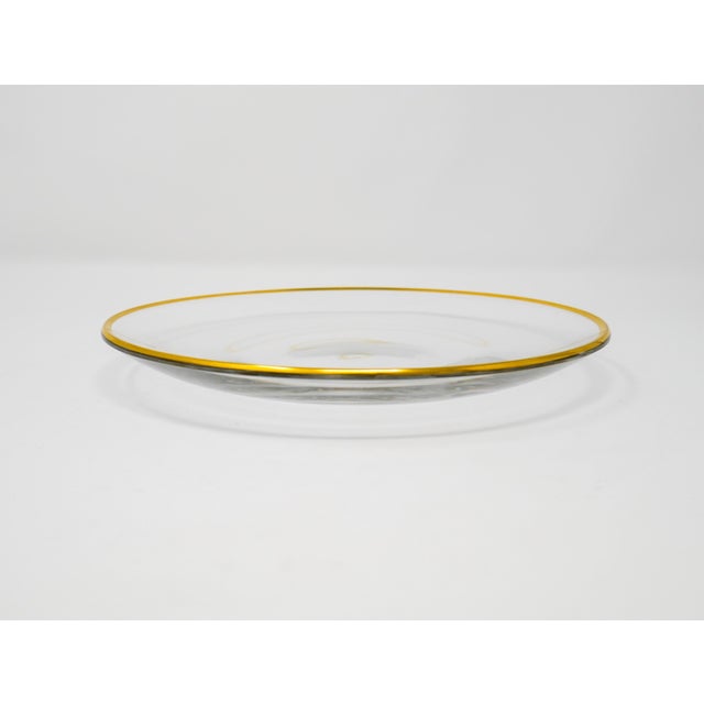 Baccarat Vintage Baccarat Directoire Crystal & Gold Salad Plates- Set of 10 For Sale - Image 4 of 6
